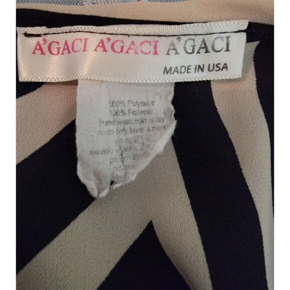 AGaci Black & White Chevron Blouse - S - Picture 3 of 3